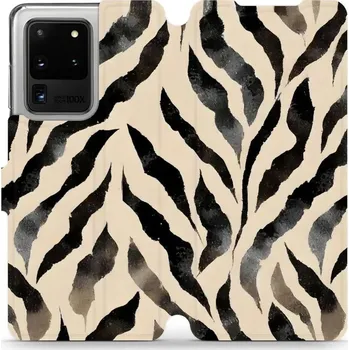 Pouzdro na mobilní telefon Flipové pouzdro Mobiwear - Samsung Galaxy S20 Ultra - VA53S Zebří (Knížkové flip pouzdro, obal, kryt na mobil Samsung Galaxy S20 Ultra - VA53S Zebří, materiál Umělá kůže + TPU - ochrana 360°, stojánek, silikonová vanička, magnetické zavírání)