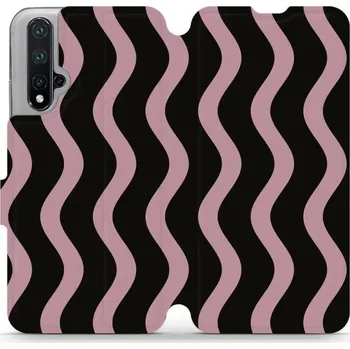Pouzdro na mobilní telefon Flipové pouzdro Mobiwear - Honor 20 / Huawei Nova 5T - VA54S Fialové vlnky (Knížkové flip pouzdro, obal, kryt na mobil Honor 20 / Huawei Nova 5T - VA54S Fialové vlnky, materiál Umělá kůže + TPU - ochrana 360°, stojánek, silikonová vanička, magnetické)