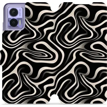 Pouzdro na mobilní telefon Flipové pouzdro Mobiwear - Motorola Edge 30 Neo - VA63S Vlnky a linky (Knížkové flip pouzdro, obal, kryt na mobil Motorola Edge 30 Neo - VA63S Vlnky a linky, materiál Umělá kůže + TPU - ochrana 360°, stojánek, silikonová vanička, magnetické zavírání)