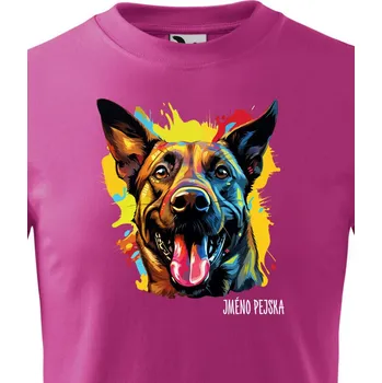 Dětské tričko Belgický ovčák, Barva Purpurová, Velikost 122 cm/6 roků, Canvas Dětské tričko 2426