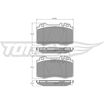 Brzdová destička Sada brzdových destiček, kotoučová brzda TOMEX Brakes TX 12-81