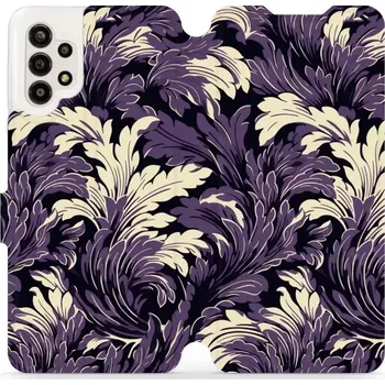 Pouzdro na mobilní telefon Flipové pouzdro Mobiwear - Samsung Galaxy A13 4G - VA46S Fialové rostliny (Knížkové flip pouzdro, obal, kryt na mobil Samsung Galaxy A13 4G - VA46S Fialové rostliny, materiál Umělá kůže + TPU - ochrana 360°, stojánek, silikonová vanička, magnetické zavírá