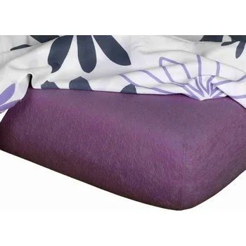 Prostěradlo Froté prostěradlo purpur - 180x200/20 cm dvoulůžko