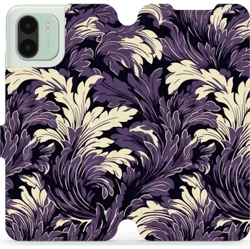 Pouzdro na mobilní telefon Flipové pouzdro Mobiwear - Xiaomi Redmi A1 - VA46S Fialové rostliny (Knížkové flip pouzdro, obal, kryt na mobil Xiaomi Redmi A1 - VA46S Fialové rostliny, materiál Umělá kůže + TPU - ochrana 360°, stojánek, silikonová vanička, magnetické zavírání)