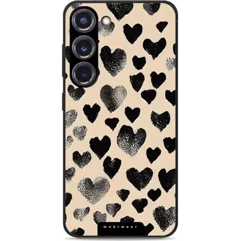Pouzdro na mobilní telefon Lesklý kryt Mobiwear Glossy - Samsung Galaxy S23 Plus - GA51G Černá srdíčka (Prémiové lesklé pouzdro, obal, kryt Mobiwear Glossy na mobil Samsung Galaxy S23 Plus - GA51G Černá srdíčka, materiál Plast + TPU silikon - krytí po všech stranách, neošoupatelný)