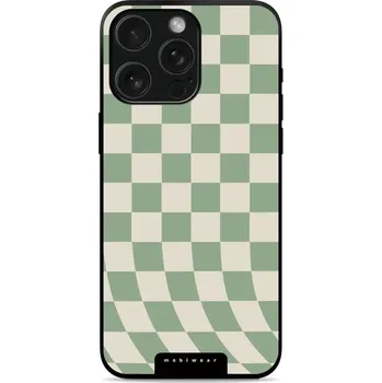 Pouzdro na mobilní telefon Lesklý kryt Mobiwear Glossy - Apple iPhone 15 Pro Max - GA58G Zelená a béžová šachovnice (Prémiové lesklé pouzdro, obal, kryt Mobiwear Glossy na mobil Apple iPhone 15 Pro Max - GA58G Zelená a béžová šachovnice, materiál Plast + TPU silikon - krytí po všec