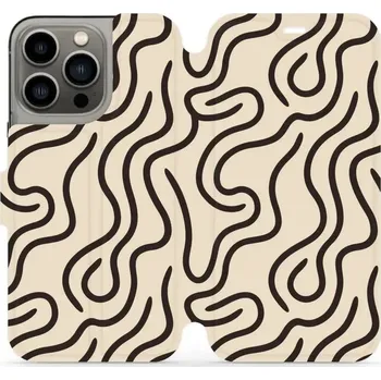 Pouzdro na mobilní telefon Flipové pouzdro Mobiwear - Apple iPhone 13 Pro - VA60S Linky (Knížkové flip pouzdro, obal, kryt na mobil Apple iPhone 13 Pro - VA60S Linky, materiál Umělá kůže + TPU - ochrana 360°, stojánek, silikonová vanička, magnetické zavírání)