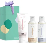 Naif Baby & Kids dárková sada mléčný koupelový olej 100 ml + zklidňující olej 100 ml + krém proti opruzeninám 75 ml