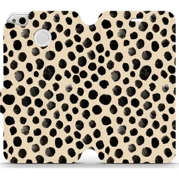 Pouzdro na mobilní telefon Flipové pouzdro Mobiwear - Xiaomi Redmi 4X - VA50S Černé puntíky (Knížkové flip pouzdro, obal, kryt na mobil Xiaomi Redmi 4X - VA50S Černé puntíky, materiál Umělá kůže + TPU - ochrana 360°, stojánek, silikonová vanička, magnetické zavírání)