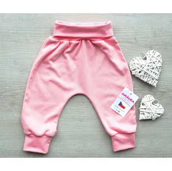 AMÁLKA Bavlněné, rostoucí kalhoty, sytě lososové Velikost: 68