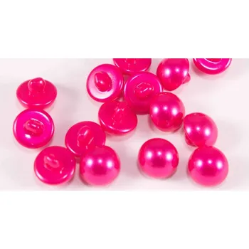 Knoflík Knoflík perlička se spodním přišitím - tmavě růžová - průměr 0,9 cm