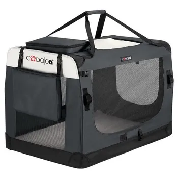 přepravka pro zvíře Cadoca Přepravní látkový box pro psy 101 x 70 x 70 cm antracit