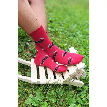 Dámské ponožky Ponožky Klobouky s valaškama - červená Velikost: EU 39-42