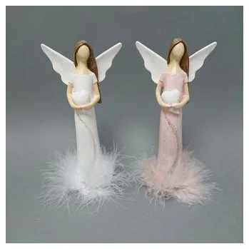 Vánoční dekorace Anděl se srdcem a labutěnkou