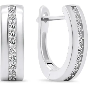 Náušnice Brilio Silver Něžné stříbrné kruhy se zirkony EA557W + 2 měsíce na vrácení zboží