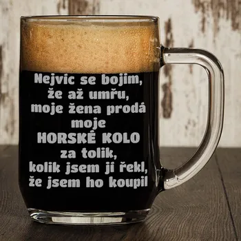 Sklenice Vtipný půllitr - Nejvíc se bojím, že...kód: 100.036