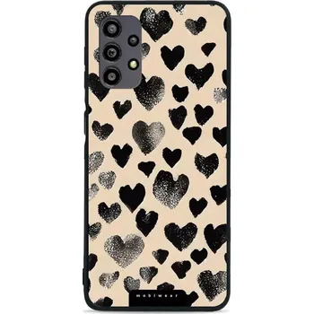 Pouzdro na mobilní telefon Lesklý kryt Mobiwear Glossy - Samsung Galaxy A32 5G - GA51G Černá srdíčka (Prémiové lesklé pouzdro, obal, kryt Mobiwear Glossy na mobil Samsung Galaxy A32 5G - GA51G Černá srdíčka, materiál Plast + TPU silikon - krytí po všech stranách, neošoupatelný)