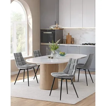 Jídelní židle SONGMICS Jídelní židle polstrované set 2 ks šedé