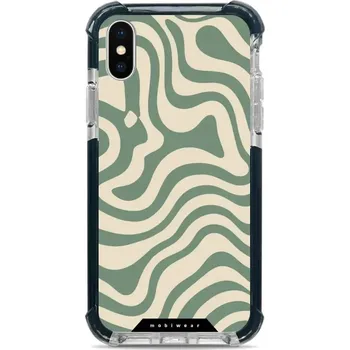 Pouzdro na mobilní telefon Odolný obal Mobiwear MagSafe Elite Bumper - Apple iPhone X / XS - DA57D Zelené a béžové zkrouceniny (Odolný kryt, pouzdro, obal Mobiwear Elite Bumper na mobil Apple iPhone X / XS - DA57D Zelené a béžové zkrouceniny, materiál Plast + TPU silikon + kov -)
