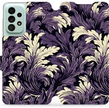 Pouzdro na mobilní telefon Flipové pouzdro Mobiwear - Samsung Galaxy A33 5G - VA46S Fialové rostliny (Knížkové flip pouzdro, obal, kryt na mobil Samsung Galaxy A33 5G - VA46S Fialové rostliny, materiál Umělá kůže + TPU - ochrana 360°, stojánek, silikonová vanička, magnetické zavírá