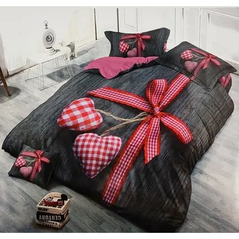 Povlečení David 6-dílné francouzské 3D povlečení Srdce a mašle