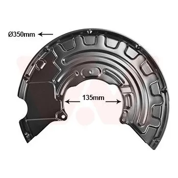 Brzdový kotouč Ochranný plech proti rozstřikování, brzdový kotouč VAN WEZEL 0332371