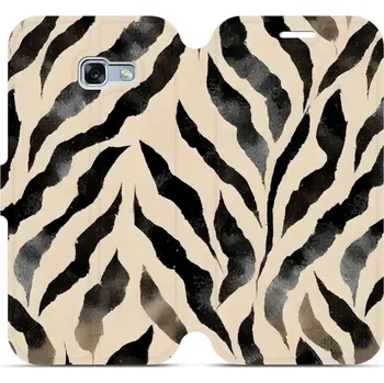 Pouzdro na mobilní telefon Flipové pouzdro Mobiwear - Samsung Galaxy A5 2017 - VA53S Zebří (Knížkové flip pouzdro, obal, kryt na mobil Samsung Galaxy A5 2017 - VA53S Zebří, materiál Umělá kůže + TPU - ochrana 360°, stojánek, silikonová vanička, magnetické zavírání)