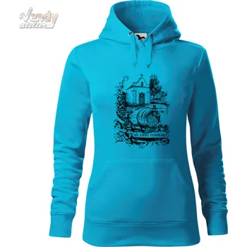 Dámská mikina Mikina - Ve víně je pravda Barva: Modrá - tyrkysová (44), Velikost: XXL, Střih: Dámské