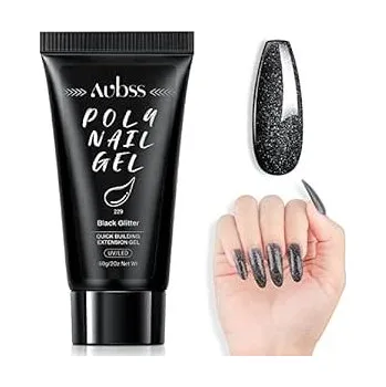 Poly Nail Gel, 60 ml, černý třpytivý