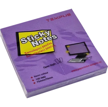Samolepící bloček bloček samol.neon 75 x 75 fialový 473257