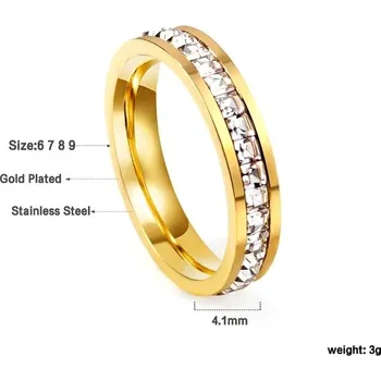 Prsten Stylový nerezový prsten ve zlaté barvě - 273G,8