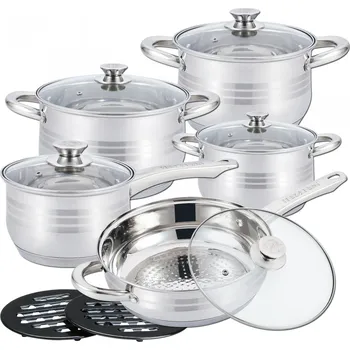 Sada nádobí Sada nádobí z nerezové oceli Herzberg HG-1242: 12 kusů