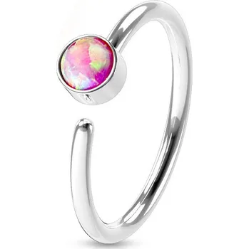 Piercing Šperky4U Piercing do nosu/ucha kruh, opál - N0036-OP22