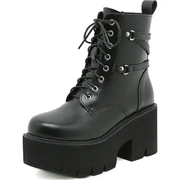 Dámské kozačky Kotníkové boty s ozdobnými pásky Barva: Černá, Velikost: 40