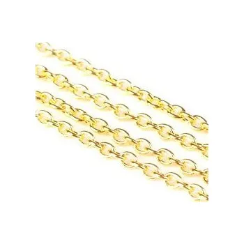 Řetízek Řetízek oválkový 3x2x0,5 mm, barva zlatá