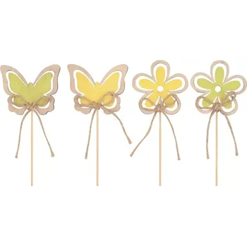 Motýlek nebo kytička 6,5 x 5,5 cm + špejle 7606