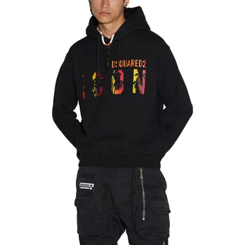 Pánská mikina Černá mikina s kapucí Dsquared2 Icon Sunset, Velikost: M