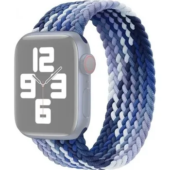Řemínek na hodinky Nylonový řemínek s barevným copánkovým vzorem pro Apple Watch 42mm / 41mm / 40mm / 38mm - XS - modrý
