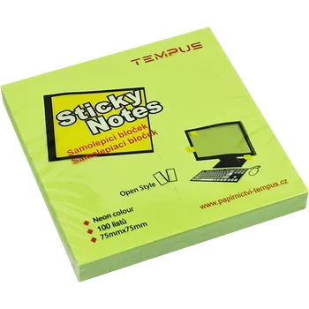 Samolepící bloček bloček samol.neon 75 x 75 zelený 473261