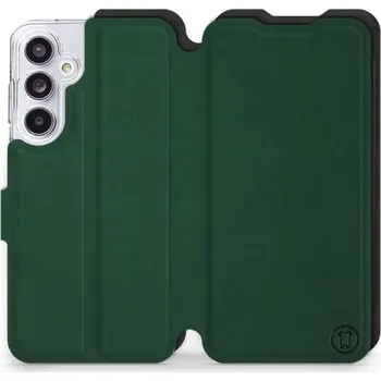 Pouzdro na mobilní telefon Flipové pouzdro Mobiwear Semiš - Samsung Galaxy A55 5G - Zelené & Černé (Knížkové semišové flip pouzdro, obal, kryt na mobil Samsung Galaxy A55 5G - Zelené & Černé, materiál semiš + TPU, ochrana 360°, stojánek, silikonová vanička, magnetické zavírání)