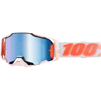 Motocyklové brýle Motokrosové brýle 100% ARMEGA TUBULAR s modrým zrcadlovým sklem