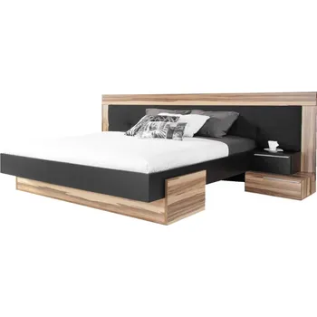 Postel MEBLAR Postel MONA 160 x 200 cm Barva: černá / ořech baltimor