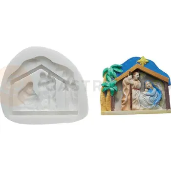 Kuchyňská sůl Silikonová forma na cukorovou hmotu ve tvaru betlému - SLK042, 64x77 mm | SILIKOMART, SugarFlex