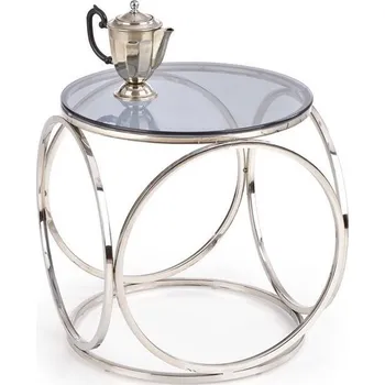 Konferenční stolek HALMAR Skleněný konferenční stolek Venus S - stříbrná