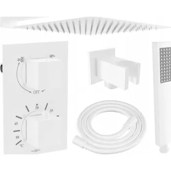 Sprchový set Mexen Cube DR02 podomítkový sprchový set s dešťovou sprchou 25 cm, bílá - 77502DR0225-20