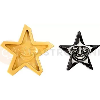 Kuchyňská sůl Silikonová forma na cukrovou hmotu nebo čokoládu ve tvaru usměvavé hvězdy - 170x20 mm | SILIKOMART, SugarFlex Gold
