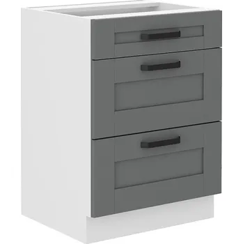 Kuchyňská skříňka LEMPERT Dolní skříňka LUNY 7 (60 cm) dustgrey / bílá