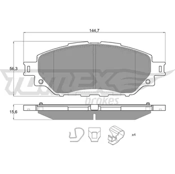 Brzdová destička Sada brzdových destiček, kotoučová brzda TOMEX Brakes 19-06