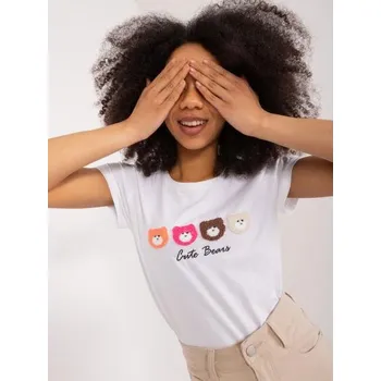 Dámská halenka Dámské tričko s medvídky BASIC FEEL GOOD bílé