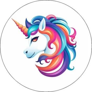 Jedlá dekorace na dort Jedlá papír Jednorožec 19,5cm